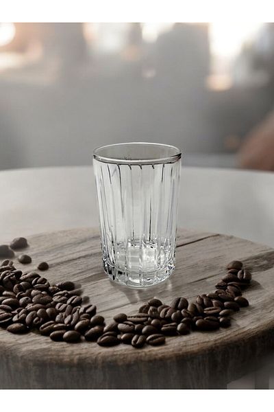 Paşabahçe Handcrafted Decorated Cut Coffee Side Water Cup Set