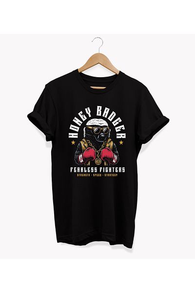 remonz Honey Badger Pattern - T-Shirt από 100% βαμβάκι με λαιμόκοψη