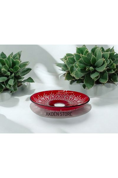 Paşabahçe Footless Handcrafted Cutting Decor Presentation Plate
