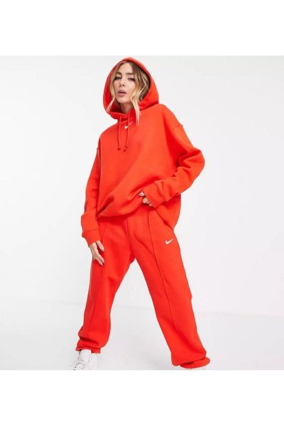 Nike Phoenix Orange Women's Fleece Pullover Hoodie Sweatshirt - DQ5860-633