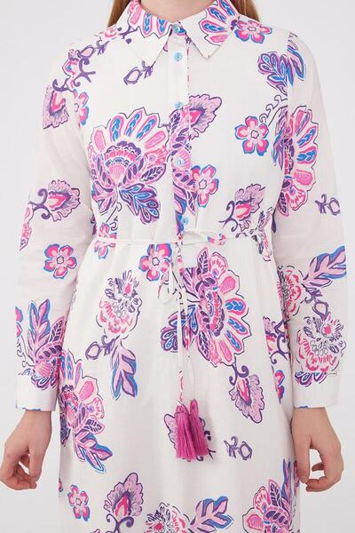 Levidor Püskül Detaylı Desenli Elbise