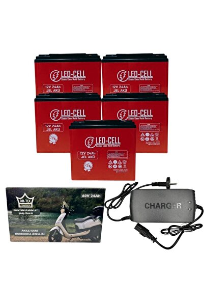 Leocell 5'Li Set 12v 24 Ah Elektrikli Motosiklet Aküsü ve 60v 24ah Elektrikli...