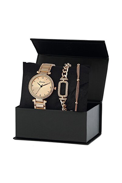 Forentina Rose Metal Kol Saati 2 Adet Bileklik Kombin Set - Ps234300tr