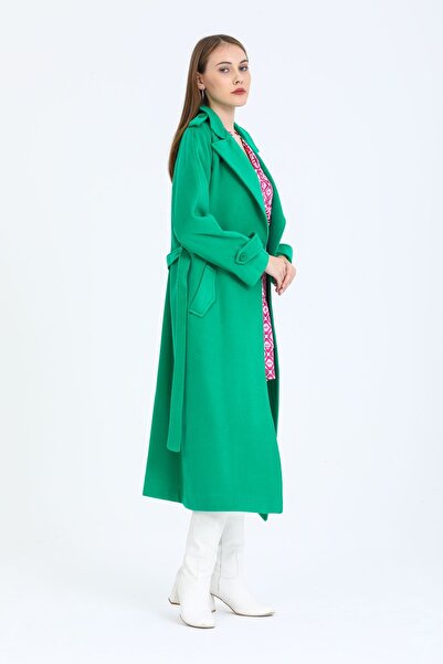 Pitti Women's GRASS GREEN Epaulet Coat 70558