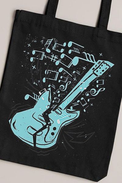 Darkhane Black Gabardine Canvas Bag - Unisex Electric Guitar Bag