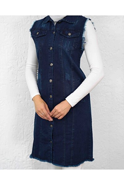 sorisso Vestă din denim Detaliu ciucuri