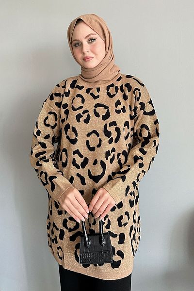 InStyle Pulover de tricotaj cu model Camel Glitter