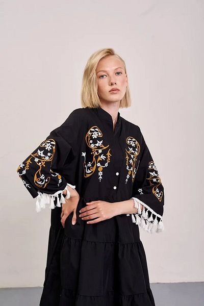 Ateilerdijle Special Design Embroidered Poplin Fabric Dress