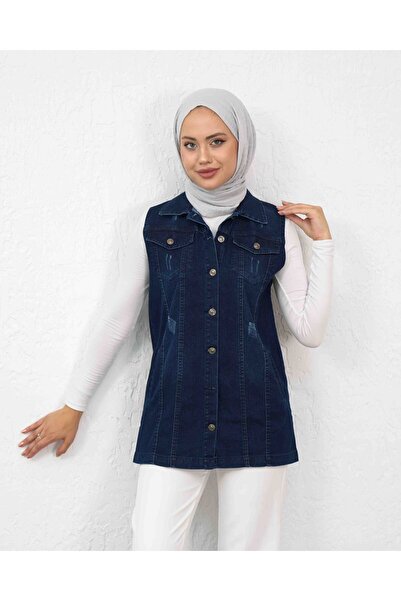 sorisso Короткий джинсовий жилет з розрізами