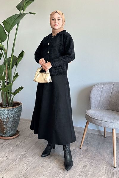 InStyle Cardigan negru - Detaliu buzunar cu margele