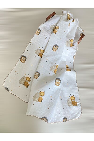 Müslin Bebek Örtüsü 100% Pamuk Cotton Desenli Biyeli