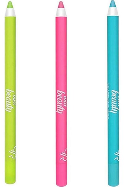 Golden Rose GR MISS BEAUTY COLOEPOP EYEPENCIL 3PCS SET (BRIGHT GREEN,NEON PINK & OCEAN BLUE)