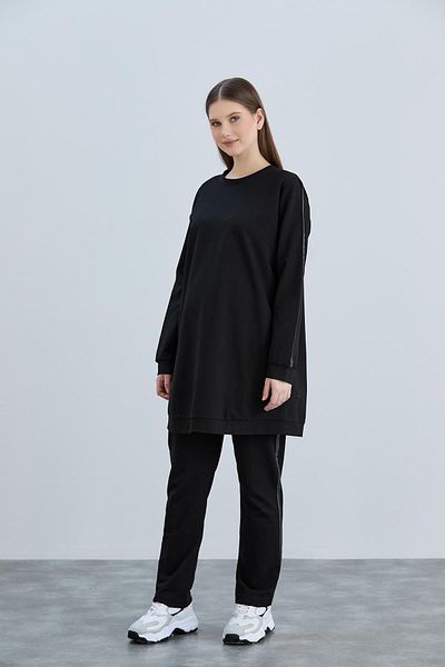 LİYACA Σετ φόρμας εγκυμοσύνης Oversized - Ρυθμιζόμενη πλαϊνή λωρίδα μέσης