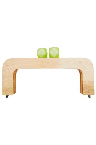 angel çanta aksesuar Angel 20 см світлий дерев'яний кошик - яблучно-зелена су...