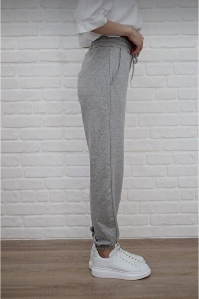 TNR SPORT High Waist Gray Black Jogger Sweatpants