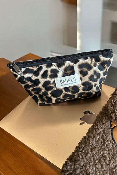 BAHELS Μολυβοθήκη μονής θήκης με φερμουάρ Leopard - Πορτοφόλι και τσάντα μακιγιάζ