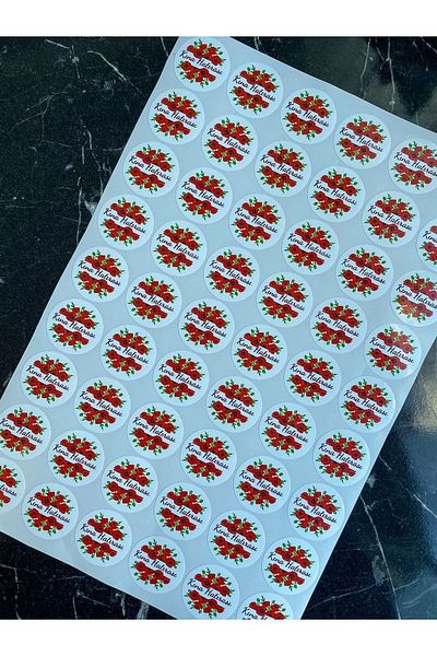 Hayal.kirtasiyesi Henna Souvenir Sticker 54 Pieces 3.5 Cm Opaque Sticker (WITHOUT NAME) Henna Gift Gift Sticker