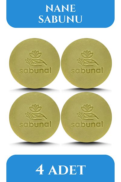 sabunal Menthol Mint Soap 4 Pieces - Refreshing Oily Skin and Hair Cleansing Soap