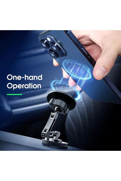 m.tk moveteck İphone 12-13-14-15-Pro/Pro Max Uyumlu Uzunluk Ayarlı Magsafe Manyetik Mıknatıslı Araç Telefon Tutucu