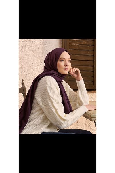 HAR-UM Ticaret Cotton Jazz Shawl Purple