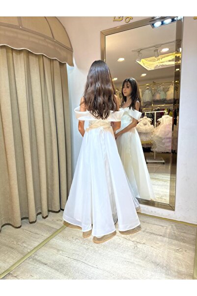 Lidya Kids ORGANZE MADONNA YAKA UZUN ABİYE