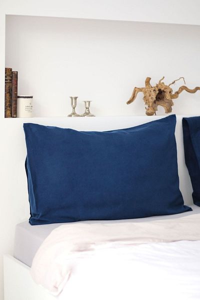 LALEZEN HOME Fata de perna albastra 2 bucati 100% bumbac 50x70