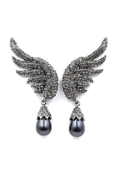 PETEK AKSESUAR Full Stone Wing Earrings