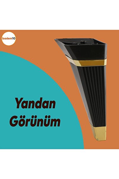 Badem10 Canapea de lux Alcazar Unitate TV - 23 Cm Fotoliu Aur Negru și Picioare Consolă