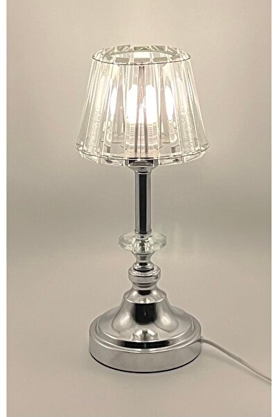 Furkan KRİSTAL DEKORATİF TAŞLI ABAJUR GÜMÜŞ