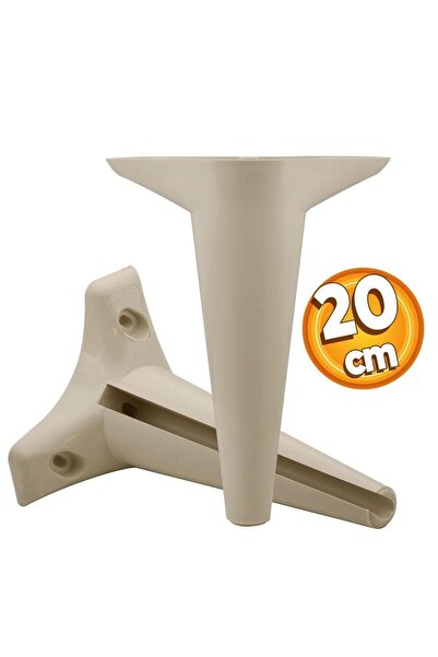 Badem10 Aspen Luxury Furniture Sofa Armchair Tv Unit Console Leg Feet 20 cm Cream (4 Pcs)