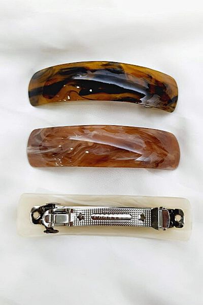 PETEK AKSESUAR 3 Pieces Large Bone Automatic Clip Hairpin