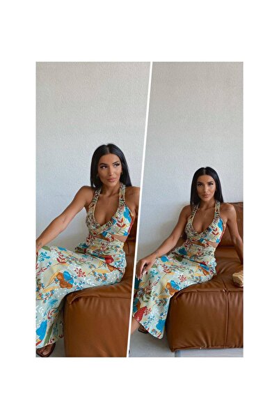St boutique Desenli Elbise