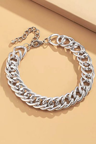 PETEK AKSESUAR Anklet Silver - 1 Piece, Double Coiled Chain Style