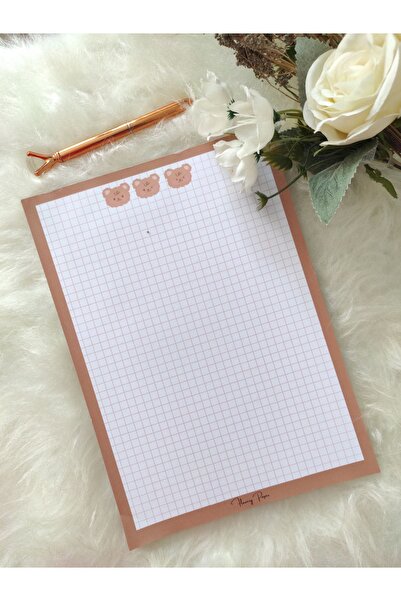 Flowery Paper Ayıcıklı A4 Notepad - Memopad,Check List ,Not Defteri ,Bloknot ...
