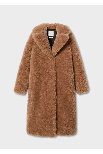 MANGO Furry boucle wool coat