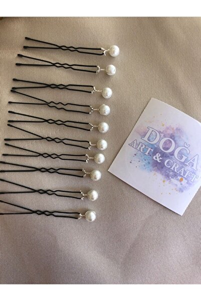 DOĞA ART STORE 10 Τεμάχια - Μεγάλη φουρκέτα με πέρλες