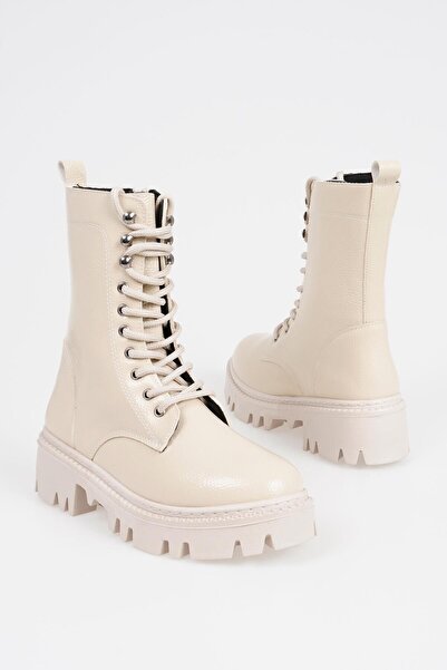 CZ London Women's Lace Up Boots Thick Toe Sole Shoes