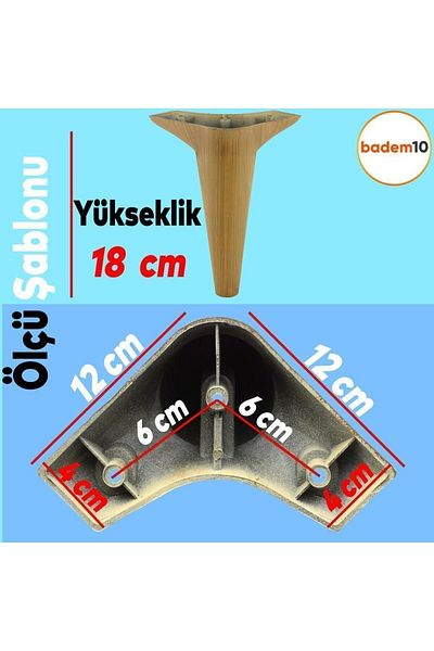 Badem10 Canapea de lux maro Aspen și consolă TV - picioare de 18 cm (4 bucăți)