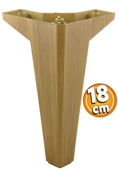 Badem10 Canapea TV Unit Consolă din lemn cu model culoare nuc deschis - picioare de 18 cm