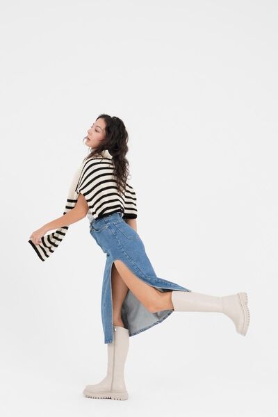 CZ London Női lapos csizma, fűző nélküli vastag talpú téli cipő