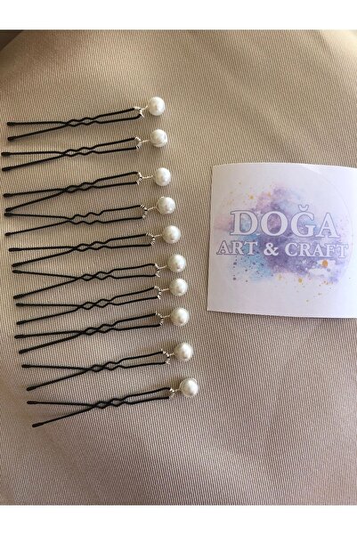 DOĞA ART STORE 10 Τεμάχια - Μεγάλη φουρκέτα με πέρλες