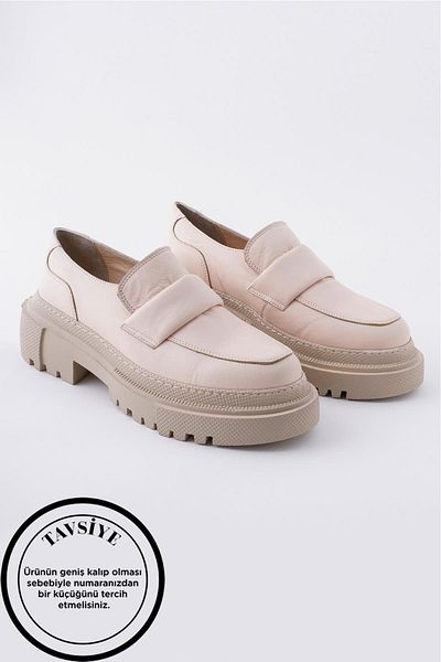 CZ London Genuine Leather Women's High-Sole Loafer Daily Comfortable Shoes