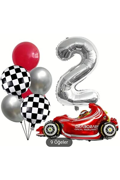 DÜVENCİ TİCARET YARIŞ ARABALI FOLYO RAKAMLI BALON SET