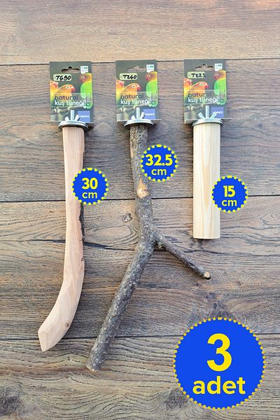 Vixpet Venty 3-piece Natural Parrot Perch - Jako, Amazon, Konur, Lori, Boat, Monk, Kakariki, Senegal - M205