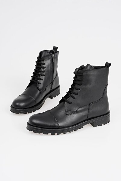 CZ London Γνήσιο δέρμα Ανδρικές μπότες με κορδόνια Κλασικά χειμερινά παπούτσια με φερμουάρ