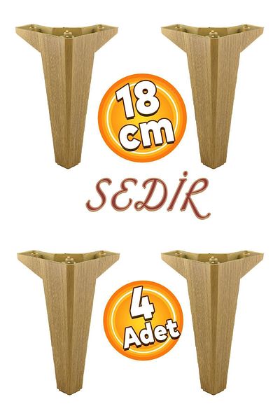 Badem10 Consolă de canapea de lux - Unitate TV din cedru, picior de fotoliu din nuc deschis, picioare de 18 cm (4 buc.)