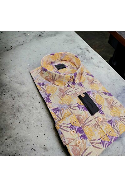 Sarar İNTERVİEW GOIAS ÇİÇEK BASKILI SLİM FİT GÖMLEK