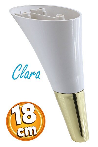 Badem10 Clara Mobilya Kanepe Tv Ünitesi Konsol Koltuk Ayağı Krem Gold Renk 18...