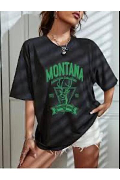 KOZİA OUTDOORS Tricou oversize unisex cu imprimeu Montana, confortabil