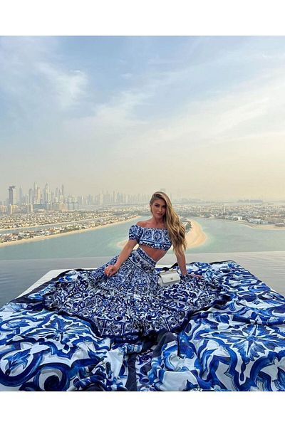 Butik Şenel Ethnic Patterned Dg Model Crop Top and Long Skirt - Gtip: 6204.4300.0019 Προέλευση: Τουρκία